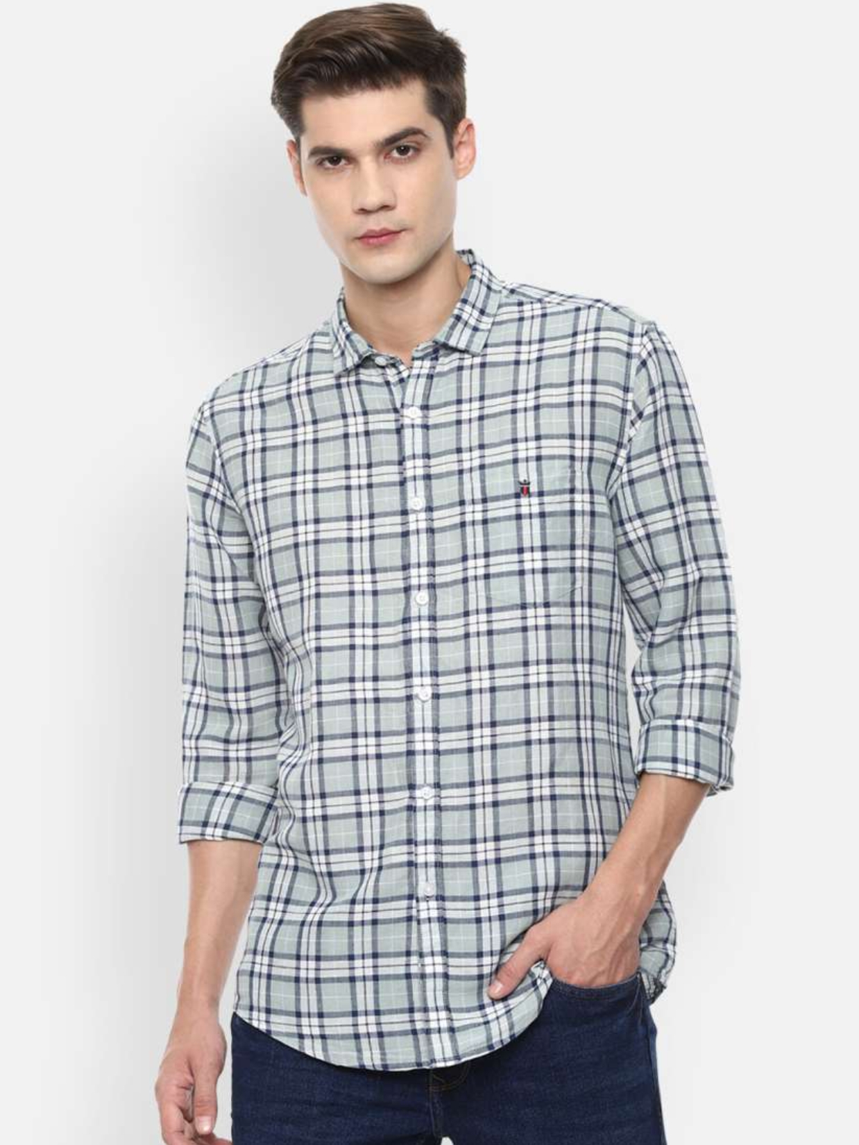 Black & Grey & White Checks Shirt        