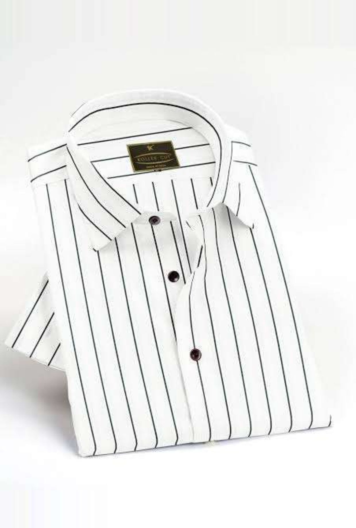 White & Balck Round Lining Shirt        