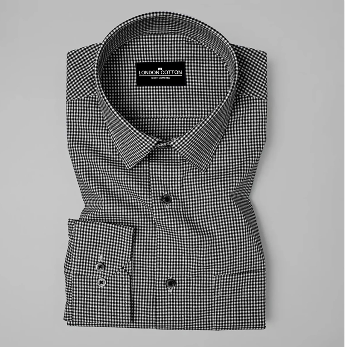 Black Check Premium Cotton Shirt        